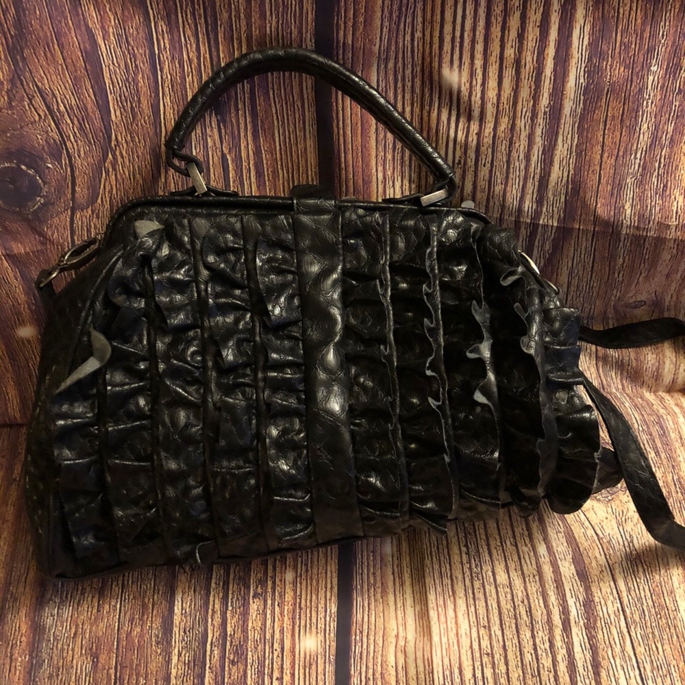 Black Ruffle Jessica Simpson bag